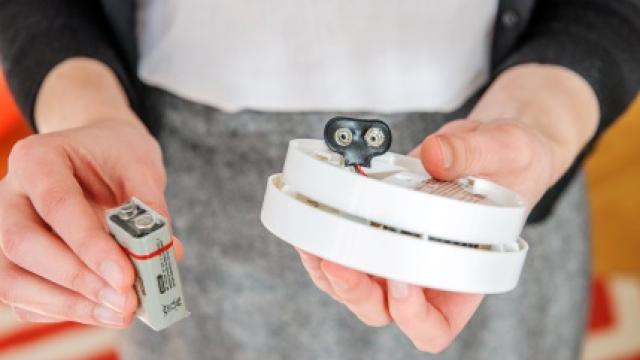 Change batteries in CO detector