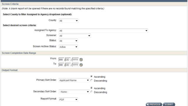 CLTS Functional Screen Module 11 Screen Summary Report: Criteria