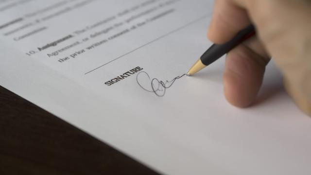 Signing a contract