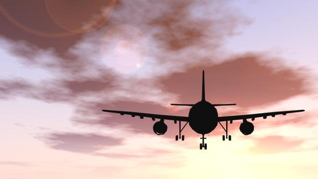 Silhouette of a jet against a cloudy sky