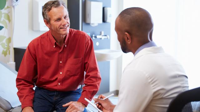 A patient talking to doctor