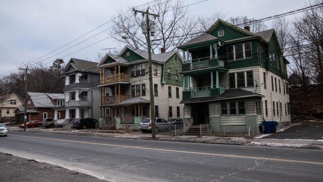 Neighborhood street of old homes