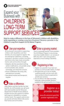 Children's Long-Term Support Services recruitment poster, P-02720