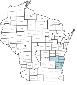 A map of Wisconsin with Region 5 highlighted