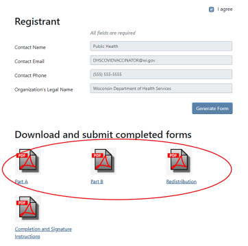 COVID-19 enrollment submit completed forms