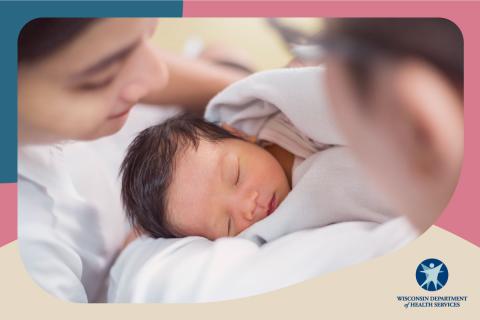 Couple holding new baby