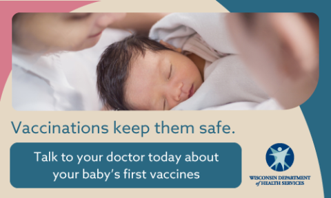 Vaccinations keep them safe. Talk to your doctor today about your baby's first vaccines. Couple with new baby
