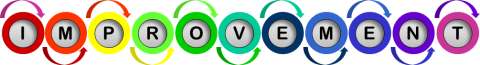 Colored circles with letters spelling Improvement