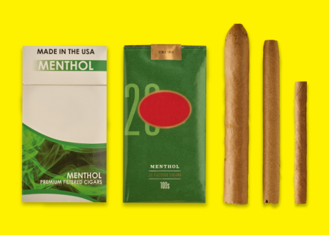 Various menthol cigar packages