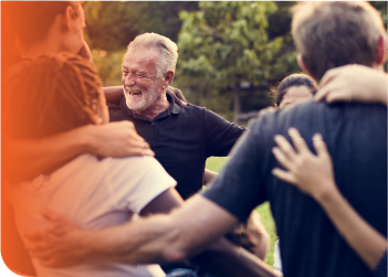 Group celebration in a circle