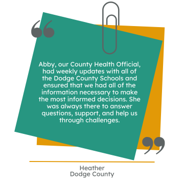 Thank you note from Heather in Dodge County