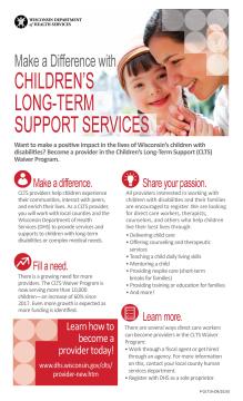 Children's Long-Term Support Services Direct Care Worker Recruitment Poster, P-02719