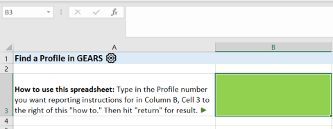 GEARS spreadsheet find a profile