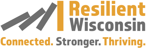 Logo for Resilient Wisconsin: Connected. Stronger. Thriving.