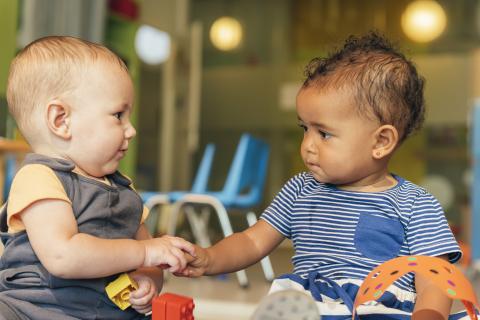 Two toddlers playing.