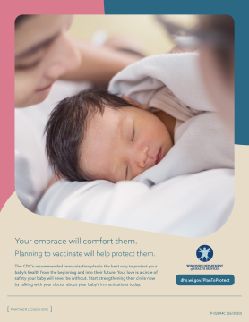 Your embrace will comfort them. Planning to vaccinate will help protect them healthy, P-02694C