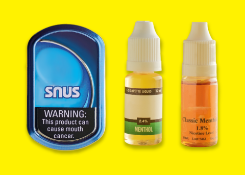 Smokeless tobacco and vaping liquid