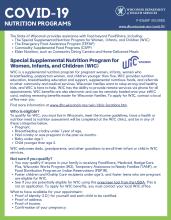 Page 1 of the publication COVID-19 nutrition programs, Women, Infants and Childrens (WIC) P02620F