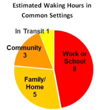 Chart displaying activities during awake hours.