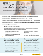 COVID-19 Interacting with Individuals who are Deaf or Hard of Hearing, P02764