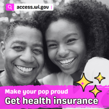 Screenshot of social media post. Make your pop proud - get health insurance. access.wi.gov