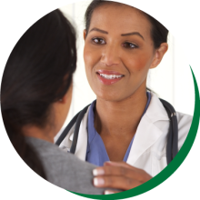 Doctor talking with patient