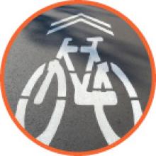 Circle bike road sign