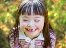 A portrait of a smiling child.