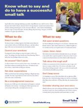 Screen shot of the Small Talks talk tips document