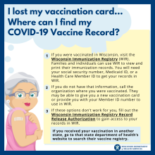 I lost my vaccination card, where can I find my COVID-19 Vaccine Record