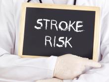 Stroke risk spelled out on a blackboard.