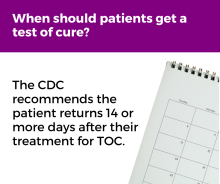 When should patients get a test of cure?