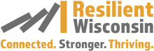 Logo for Resilient Wisconsin: Connected. Stronger. Thriving.