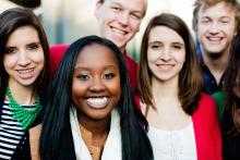 Group of diverse teens smiling together