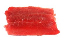 Fresh, paper-thin sliced raw beef