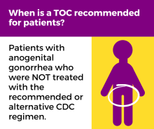 When is a TOC recommended for patients?