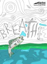 Coloring page with a fish Coloring page with a fish