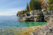 A rocky shoreline