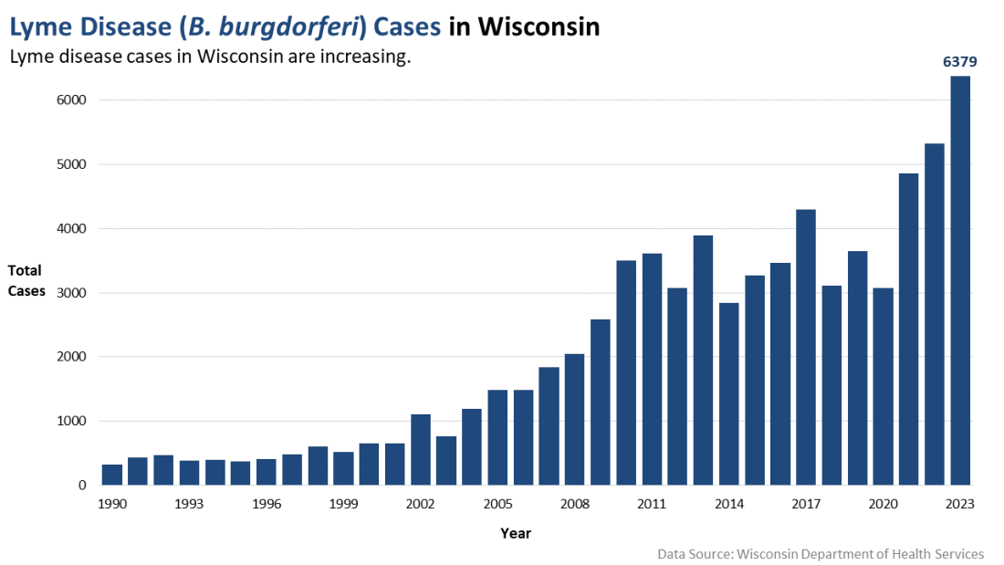 Lyme disease cases by year