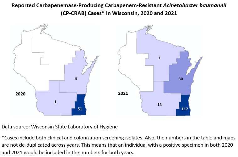 Reported CP-CRAB cases in Wisconsin