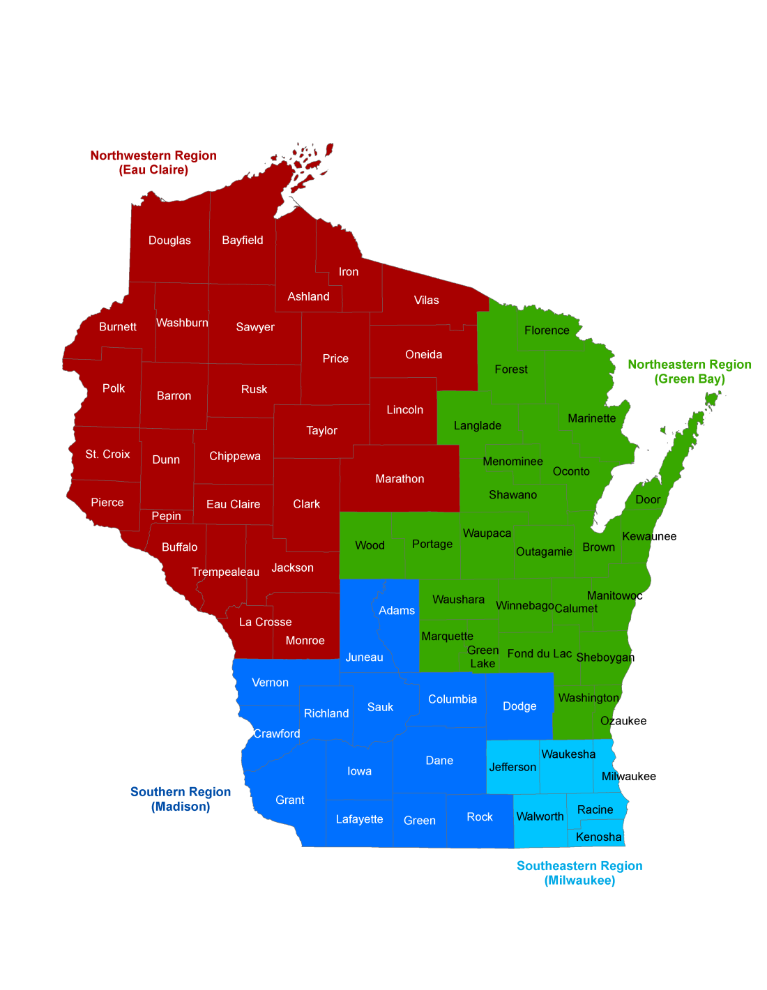 BNHRC regions map