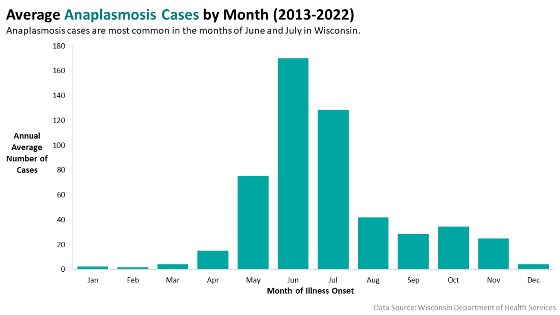 Average Amaplasmosis cases by month