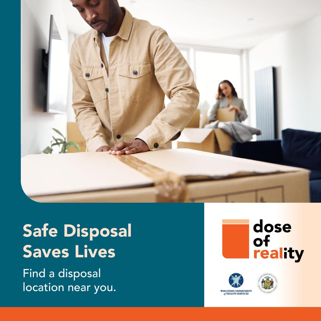 People packing up boxes: Safe Disposal Saves Lives - Find a disposal location near you
