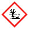 Environmental hazard sign, tree, lake, dead fish