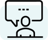 Icon of person with speech bubble